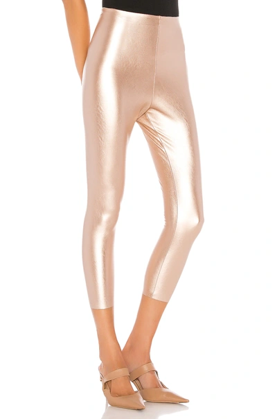 Shop Commando Perfect Control Faux Leather Capri In Rose Gold