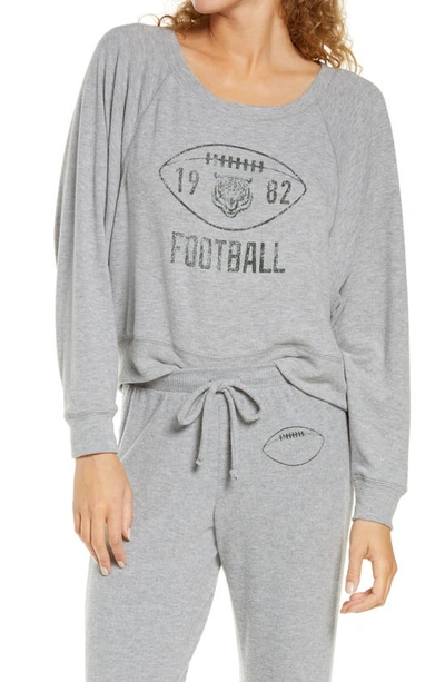 Shop Chaser Football Love Pullover In Heather Grey