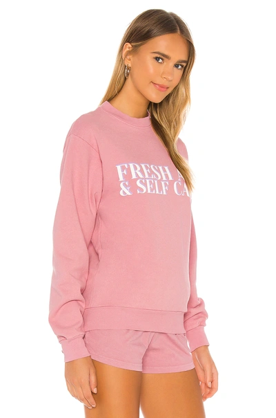 Shop Lovers & Friends Fresh Air Self Care Sweatshirt In Dusty Pink