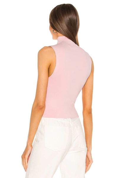 Shop Alice And Olivia Darina Mock Neck Fitted Tank In Blush
