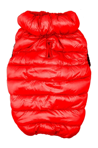 Pet Life Pursuit Quilted Ultra Plush Thermal Dog Puffer In Red