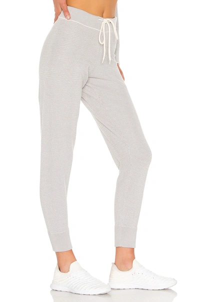 Varley Alice Knitted Cotton Sweatpants In Grey
