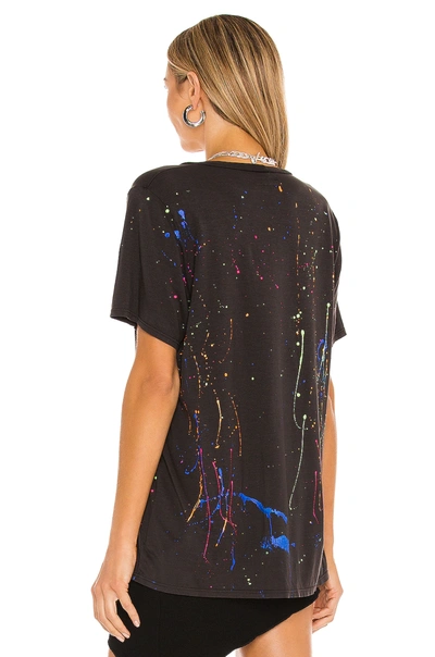 Michael Lauren Roman Boyfriend Tee In Onyx & Neon Splatter