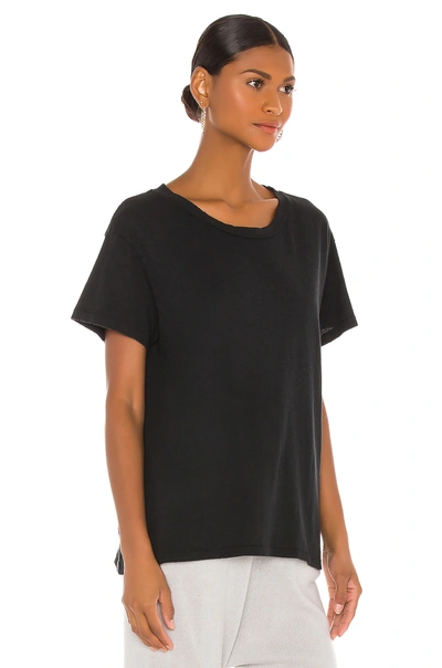 Nili Lotan Silk Short Sleeve T-shirt In Washed Black
