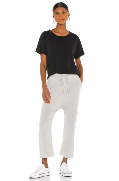 Nili Lotan Silk Short Sleeve T-shirt In Washed Black