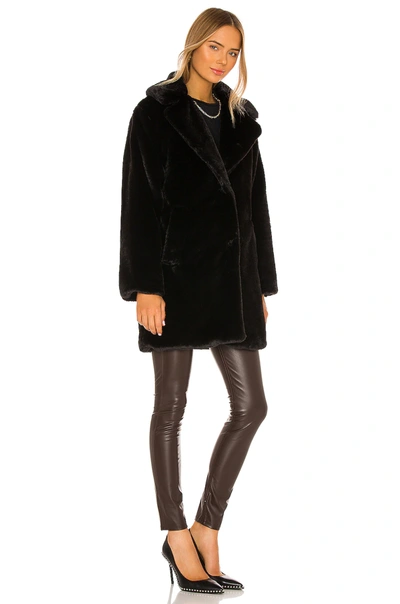 Shop Lamarque Linnea Faux Fur Coat In Black