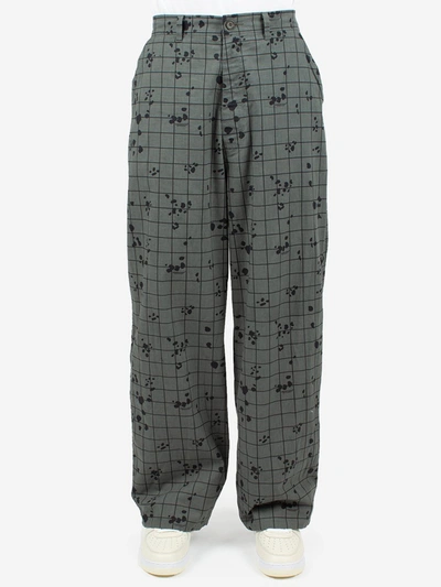 Shop Undercover Checked Pants In Gray