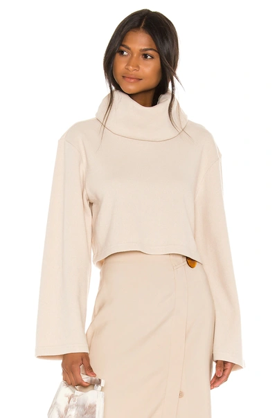 Shop L'academie The Clara Crop Top In Cream