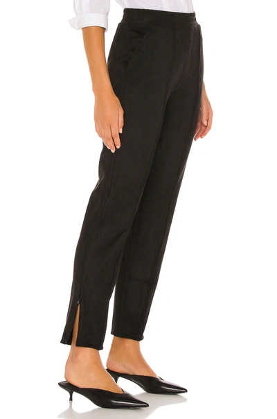 Shop Lanston Sedona Suede Pintuck Pant In Black