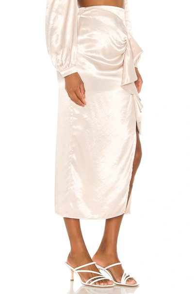 Shop Song Of Style Melody Midi Skirt In Porcelain Ivory