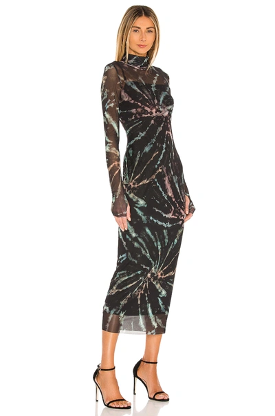 Shop Afrm Shailene Midi Dress In Earthy Spiral Tie Dye