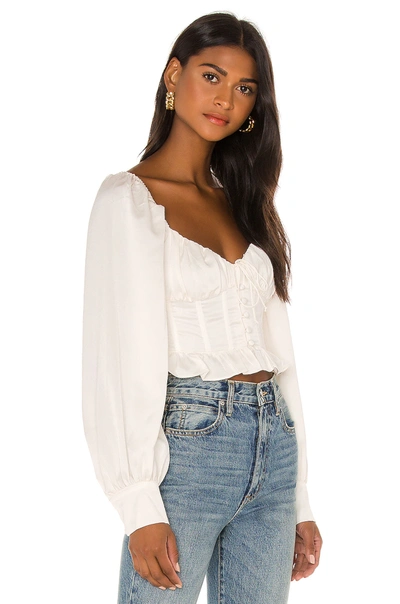 Shop For Love & Lemons Carina Blouse In Ivory