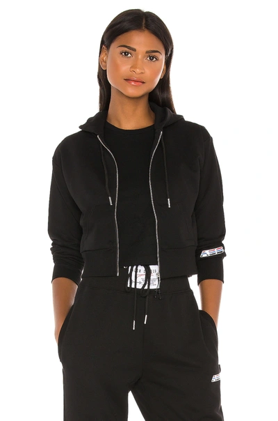 Shop Adam Selman Sport Shrunken Hoodie In Black