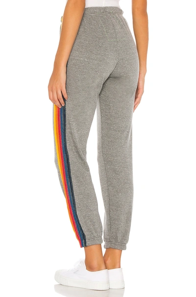 Shop Aviator Nation 5 Stripe Sweatpants In Heather Grey