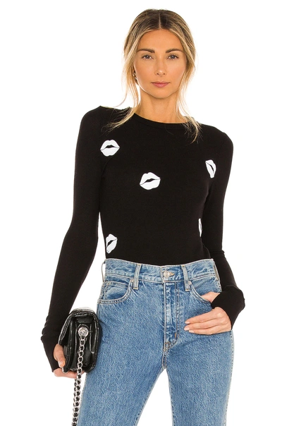 Shop Lauren Moshi Mckinley All Over Lips Top In Black