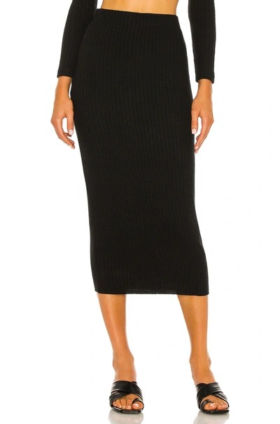 Shop Enza Costa Sweater Rib Pencil Skirt In Black