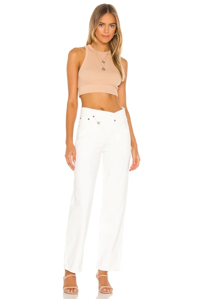 Shop Agolde Criss Cross Wide Leg In Paste