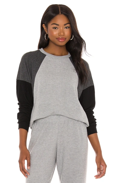 Shop Michael Lauren Kudo Sweatshirt In Heather Grey  Heather Black & Black