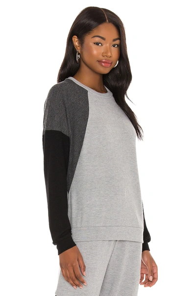 Shop Michael Lauren Kudo Sweatshirt In Heather Grey  Heather Black & Black