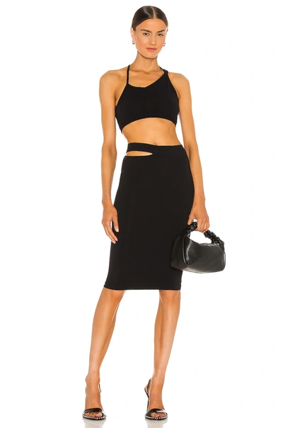 Shop Helmut Lang Slash Skirt In Black