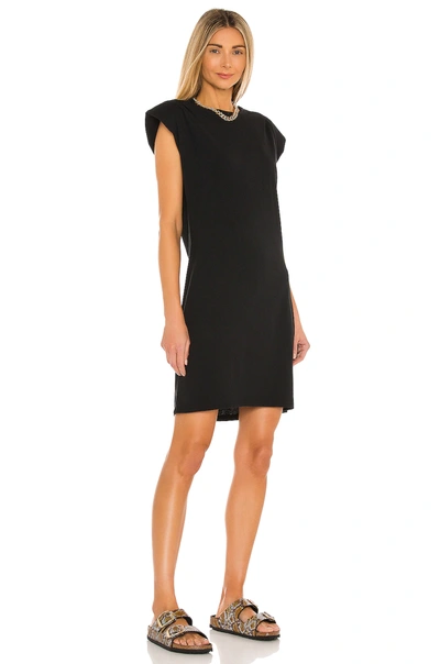 Shop Frame Padded Shoulder Dress In Noir