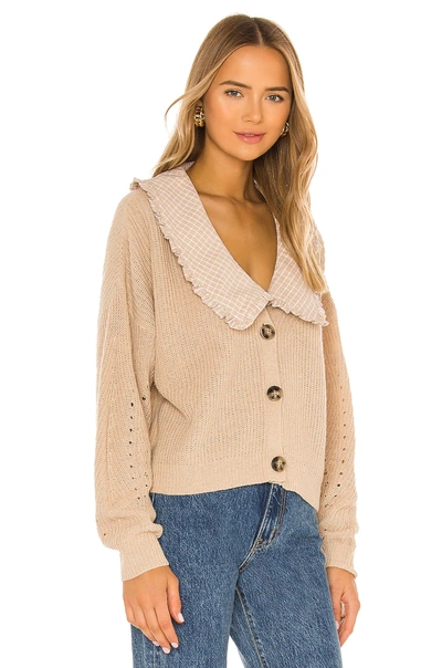 Shop Line & Dot Scarlett Collared Cardigan In Nude