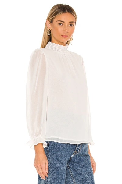 Shop 1.state Long Sleeve Smocked Neck Blouse In Soft Ecru