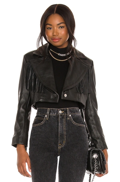 Shop Understated Leather Malboro Cropped Blazer In Black