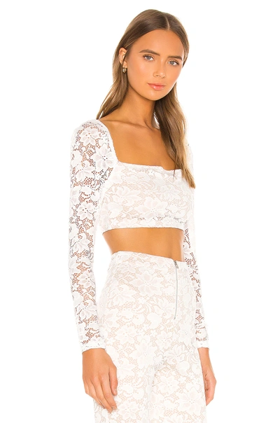 Shop Superdown Justene Sheer Lace Top In White
