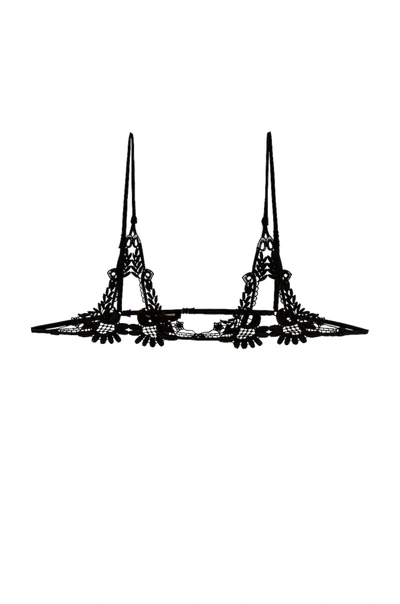 Shop Kiki De Montparnasse Lace Ouvert Bra In Black