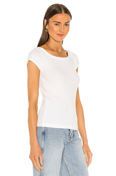 Shop Agolde 90s Scopp Neck Rib Tee In White