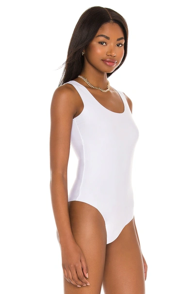 Commando Butter Scoop Neck Tank Thong Bodysuit In White