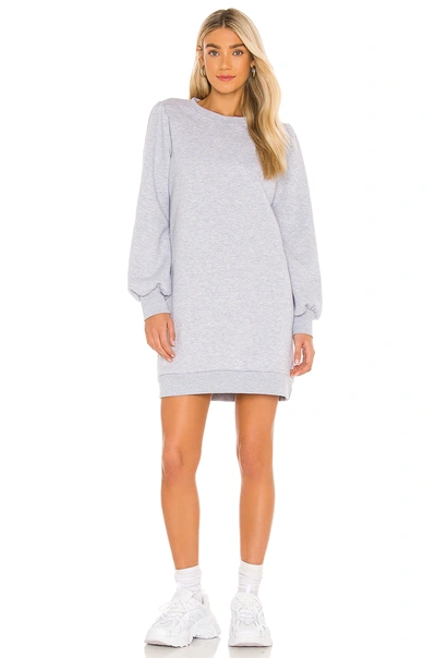 Shop La Made Just Landed Pullover Sweatshirt Dress In Heather Grey