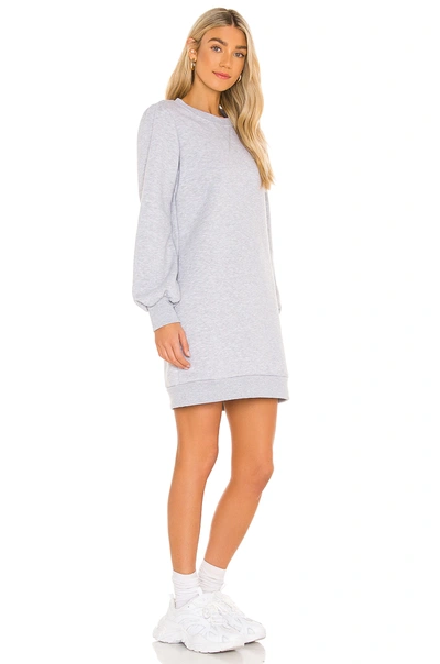 Shop La Made Just Landed Pullover Sweatshirt Dress In Heather Grey