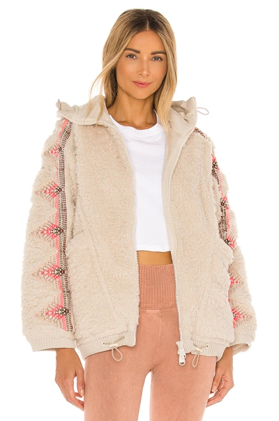 Shop Free People X Fp Movement Lodge Livin Jacket In Natural,pink Combo