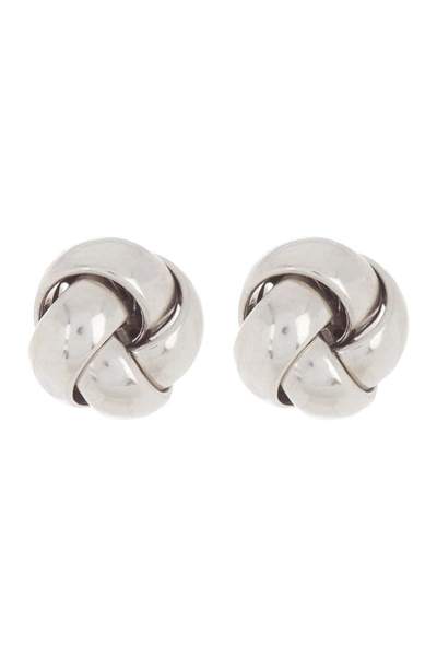 Shop Adornia Knot Stud Earrings In Silver