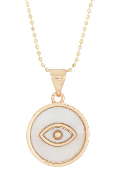 Adornia 14k Over Silver Evil Eye Necklace In White