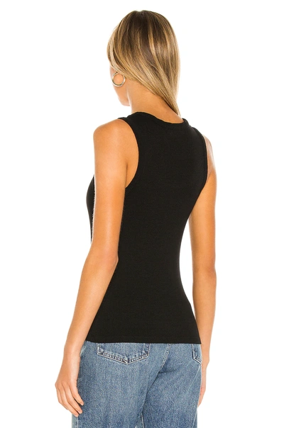 Agolde Poppy Ribbed Stretch Organic Cotton And Tencel-blend Jersey Tank In Black