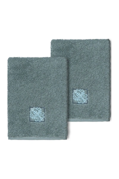 Shop Linum Home Vivian Embellished Washcloth In Teal