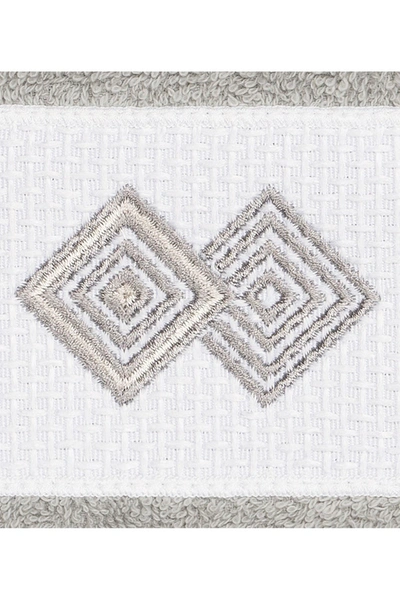 Linum Home Noah Embellished Washcloth In Light Grey