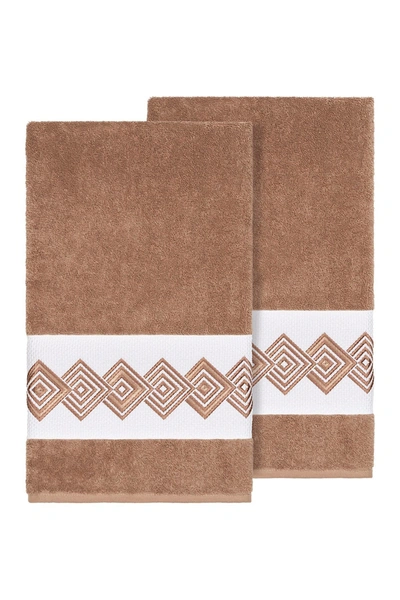 Shop Linum Home Noah Embellished Bath Towel In Latte