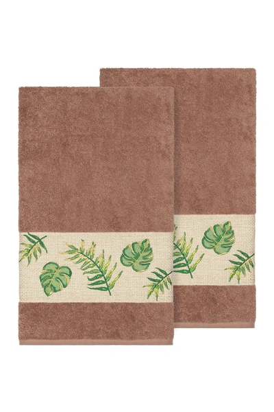 Linum Home Zoe Embellished Bath Towel In Latte