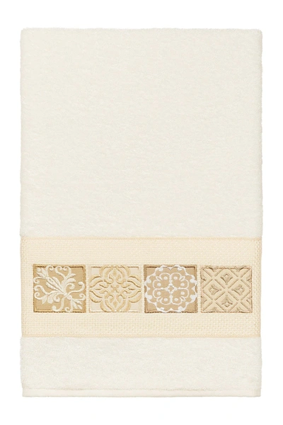 Linum Home Vivian Embellished Bath Towel In Cream