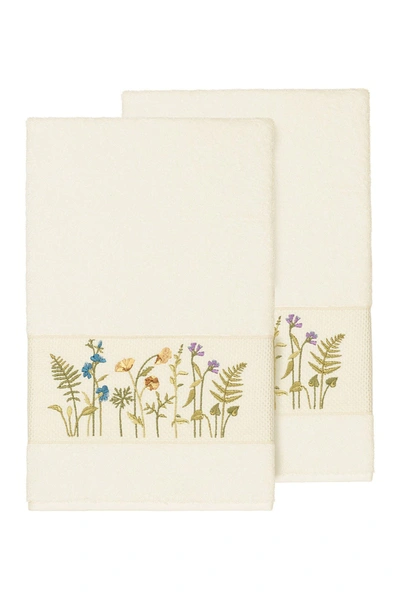 Shop Linum Home Serenity Embellished Bath Towel In Cream