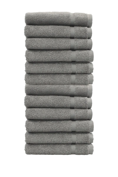 Linum Home Denzi Washcloths In Dark Grey