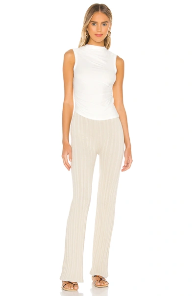 The Line By K Selma Cowl-neck Loose-fit Stretch-jersey Top In Ivory