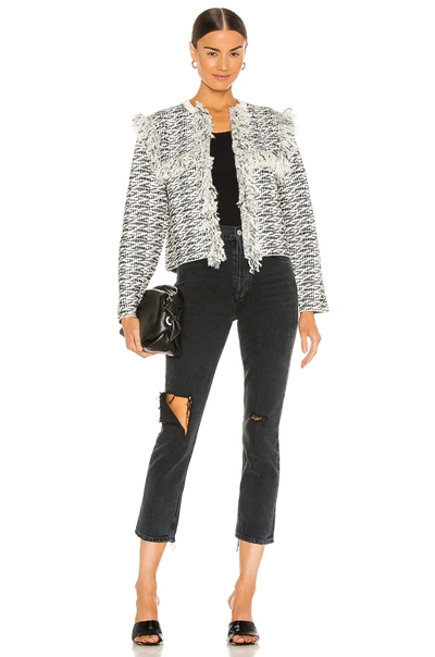 Shop Allsaints Ashley Tassel Jacket In Black & Chalk White