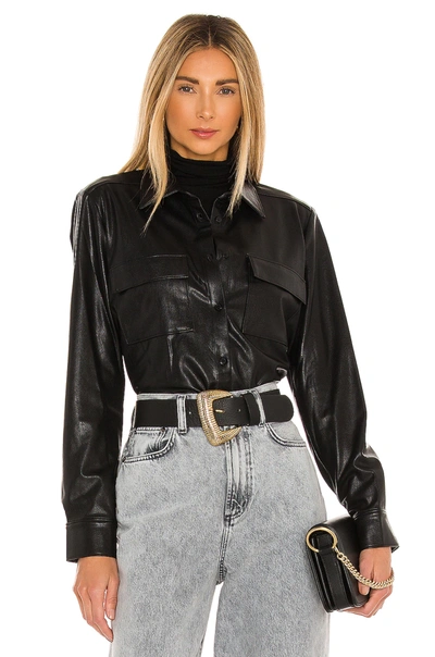 Shop Amanda Uprichard X Revolve Fritzi Leather Top In Black