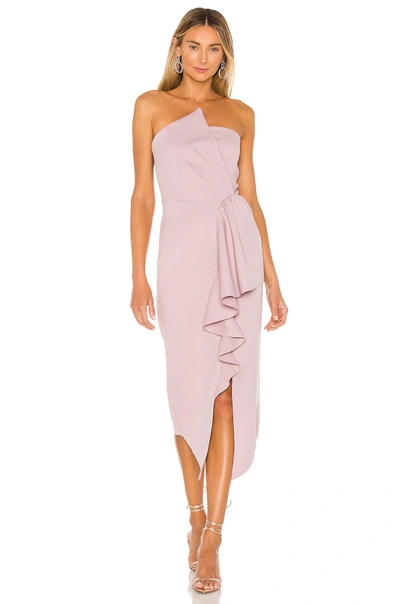 Elliatt Reception Cascade Ruffle Strapless Cocktail Dress In Iris