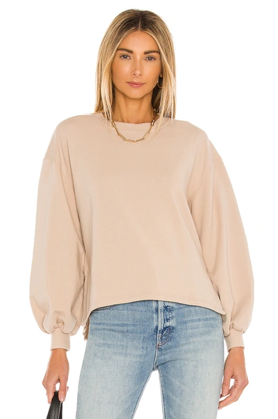 Shop Alice And Olivia Amirah Drawstring Hem Sweatshirt In Nude